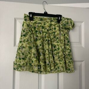 American Eagle Outfitters Green Floral Skater Skirt